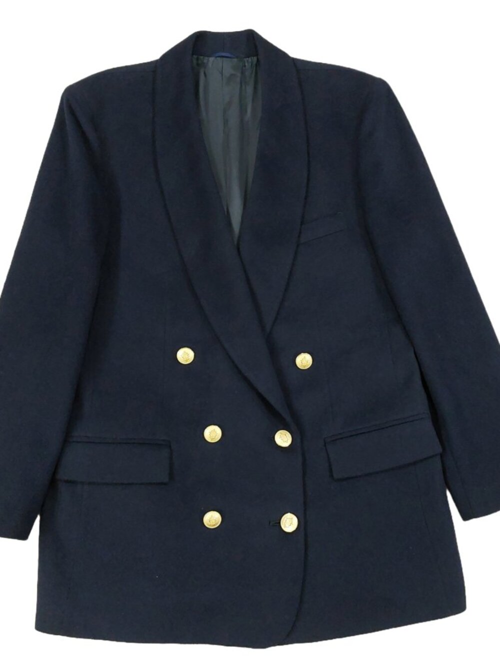 Pietrafesa Studio 121 Camel Hair Double Breasted Blazer Coat Sz 8, Gold Button